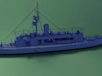 Gunboat SMS Tsingtau 3D model