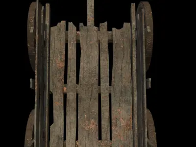 Wheel Cart - PBR - Textured Low-poly 3D model