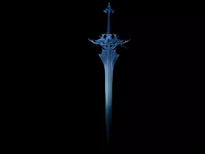 The dusty Frost Sword Low-poly 3D model