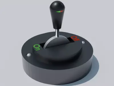 Power switch on-off Low-poly 3D model