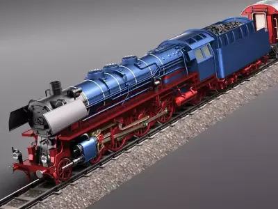 Steam Train Express F-series BR 03 10 1950 3D Model 3D model