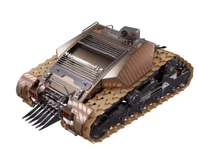 tracked military Low-poly 3D model