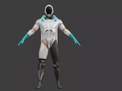 Futuristic Astronaut Model - Spacesuit 3D model