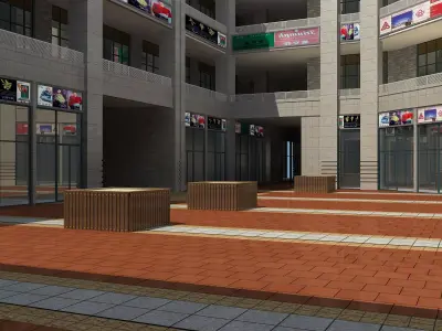 Architecture interior of building 3D model