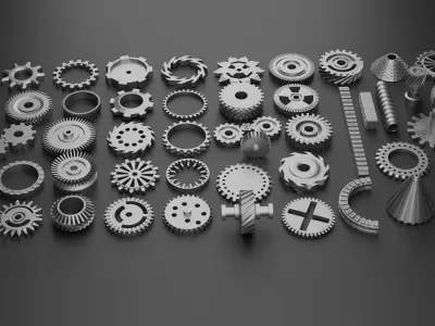 A collection of Gear of various types 3D model