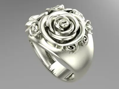 full flower top ring 3D print model