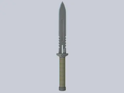 Tactical knife Low-poly 3D model 4