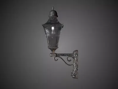 Old Wallmounted Industrial Lantern Prop Low-poly 3D model