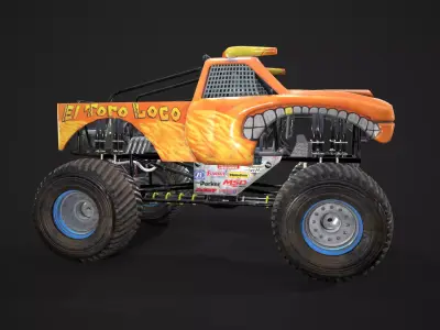 Monster truck  Low-poly 3D model