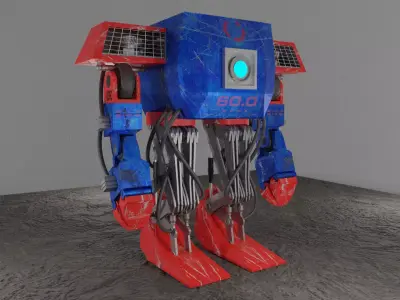 Sci-Fi Robot Low-poly 3D model