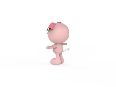 Character012 Pig Animal  Low-poly 3D model