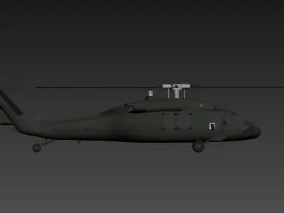 The image shows a 3D model of a helicopter Low-poly 3D model