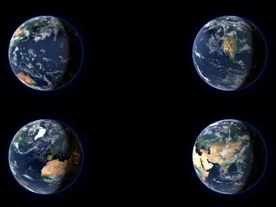  Earth Horizon with Polar Lights Volumetric Animated For Blender 
