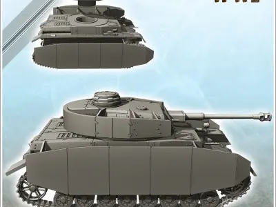 Panzer IV Ausf H - Germany Front Normandy German WWII 3D print model