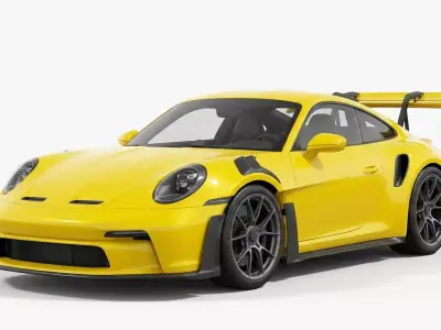 High Performance Yellow Sports Coupe 3D model