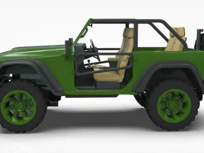 Jeep Wrangler Willys Concept 2023  Low-poly 3D model