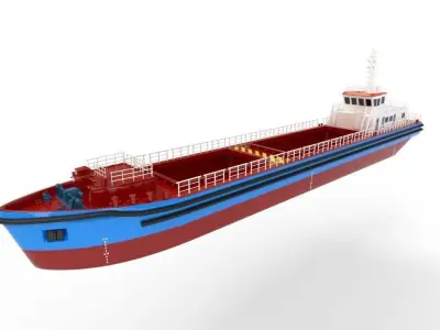 Bulk cargo vessel Low-poly 3D model