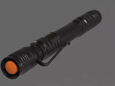 Compact tactical LED flashlight high detail PBR model Low-poly 3D model