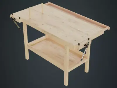 Workbench 1A Low-poly 3D model
