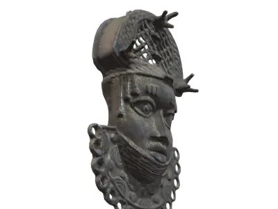 Uhunmwu Ekue pendant mask Low-poly 3D model