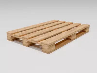  Wooden Euro Pallet Low-poly 3D model