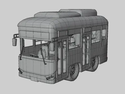 Thai NGV Bus Cartoon 3D model 3D model