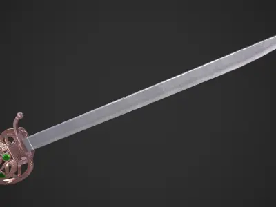 Ceremonial Saber Low-poly 3D model