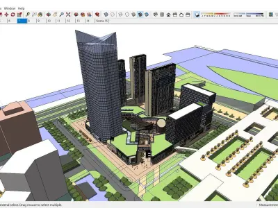 Sketchup Commercial Office Complex 256 3D model