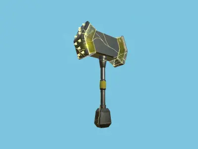 Medieval War Hammer 06 Thunder Elemental - Fantasy Weaponry Low-poly 3D model