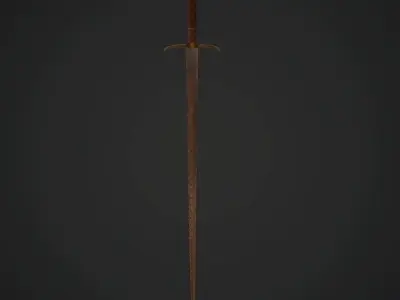 Sword Low-poly 3D model 7