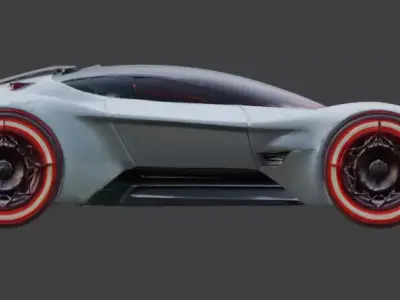 Futuristic Concept Car 3D Model Low-poly 3D model