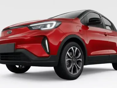 Two Tone Red Compact Hatchback Low-poly 3D model