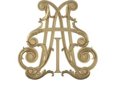     monogramm  latter A and T 3D print model