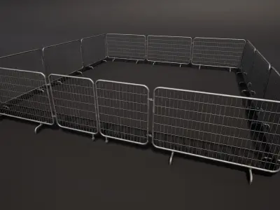 Construction fence Low-poly 3D model