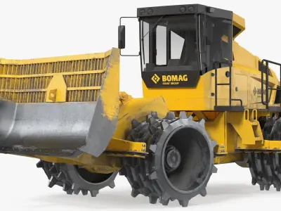 Bomag BC 473 RB5 Refuse Compactor Dusty Rigged 3D model