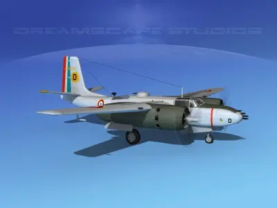 Douglas A-26B Invader France 3D model