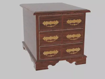 1980 Vintage Living Room Coffee and End Table Set 3D model