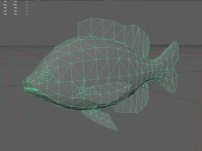 Panfish Low-poly 3D model 2
