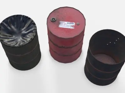 Barrels Asset 01 Low-poly 3D model