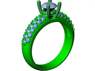 Jewelry Solitaire Band Ring Women Ring-JT6 3D print model