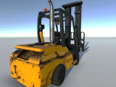Forklift truck Low-poly 3D model order