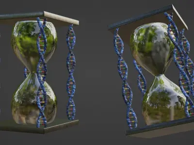 Hourglass - DNA Low-poly 3D model