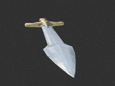 Sword medieval Low-poly 3D model