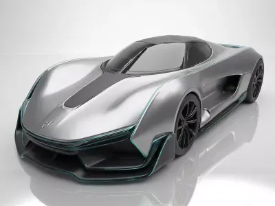 Futuristic Hover Supercar 3D Model High Poly Concept Vehicle 3D model