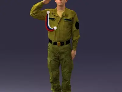 000082 Military Soldier Saluting 0915 3dp 3D print model