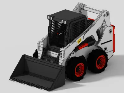 Voxel Bobcat Skid Steer Low-poly 3D model