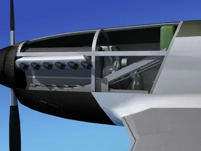North American P-51B Mustang V07 3D model