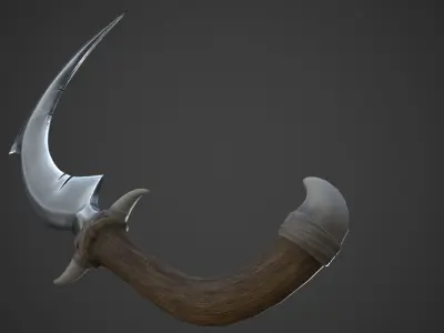  Fantasy Sickle Low-poly 3D model