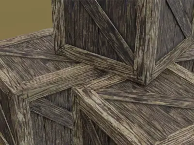 Wooden Box - Game Ready Low Poly PBR - 3D Model Low-poly 3D model