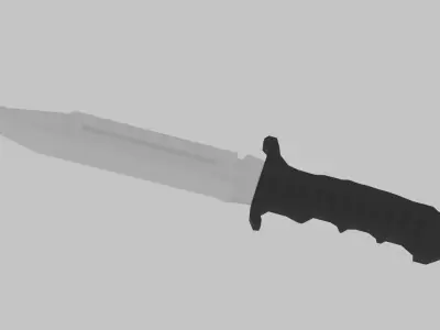 Low Poly Jungle Combat Military Knife Low-poly 3D model